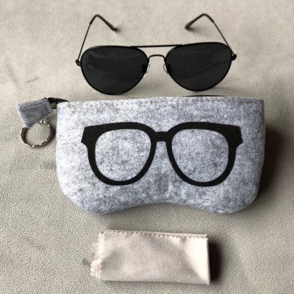 Aviator Sunglasses ~ Black Lenses Black Frames ~ Brand New - Picture 10 of 10